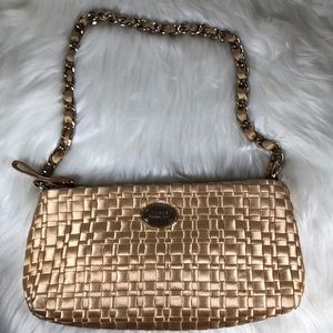 The Sak Gold Satin Weave Shoulder Purse